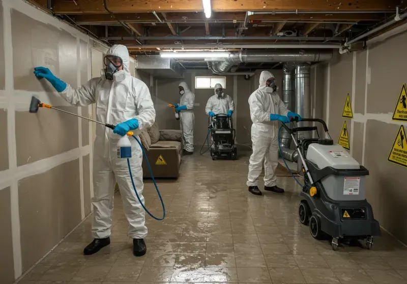 Basement Moisture Removal and Structural Drying process in Coventry Lake, CT